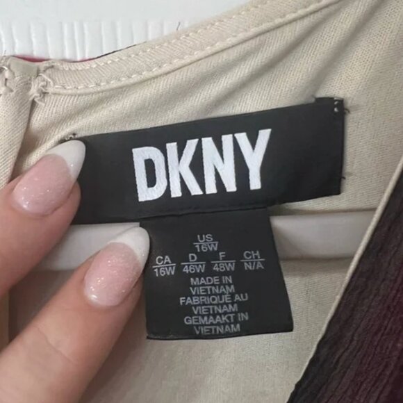 DKNY colorful wrap dress plus size 16W - Picture 3 of 4